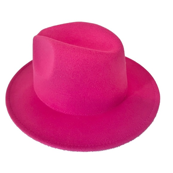 SOLD OUT🆕 Women's  Pink Green Wide Brim Two Tone Fedora Hat - Picture 4 of 5
